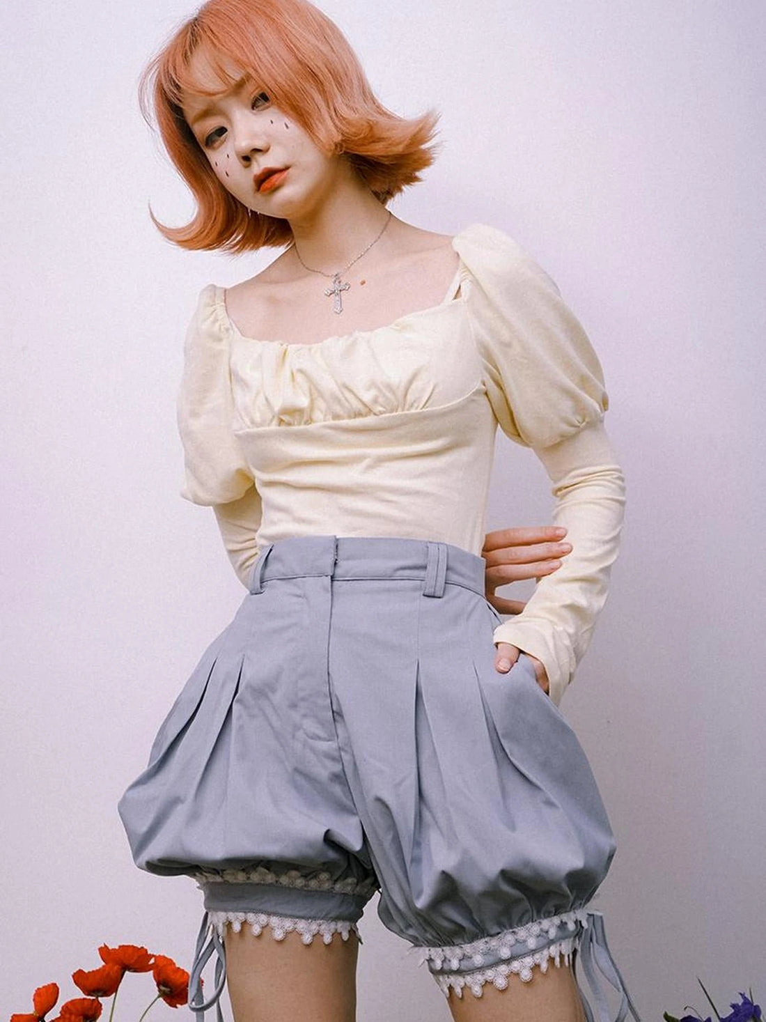 Lace Trim Bubble Shorts Day To Day Alchemy