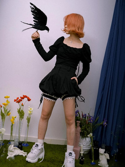 Lace Trim Bubble Shorts Day To Day Alchemy