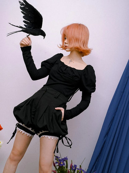 Lace Trim Bubble Shorts Day To Day Alchemy