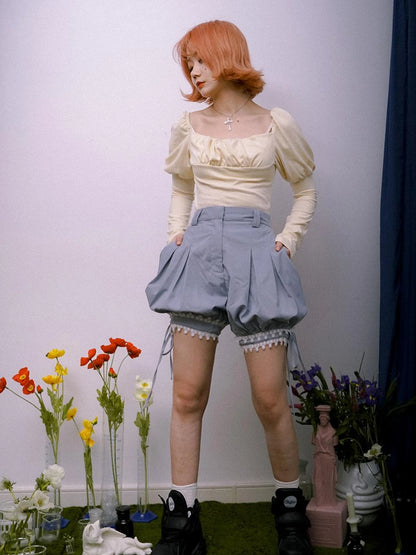 Lace Trim Bubble Shorts Day To Day Alchemy