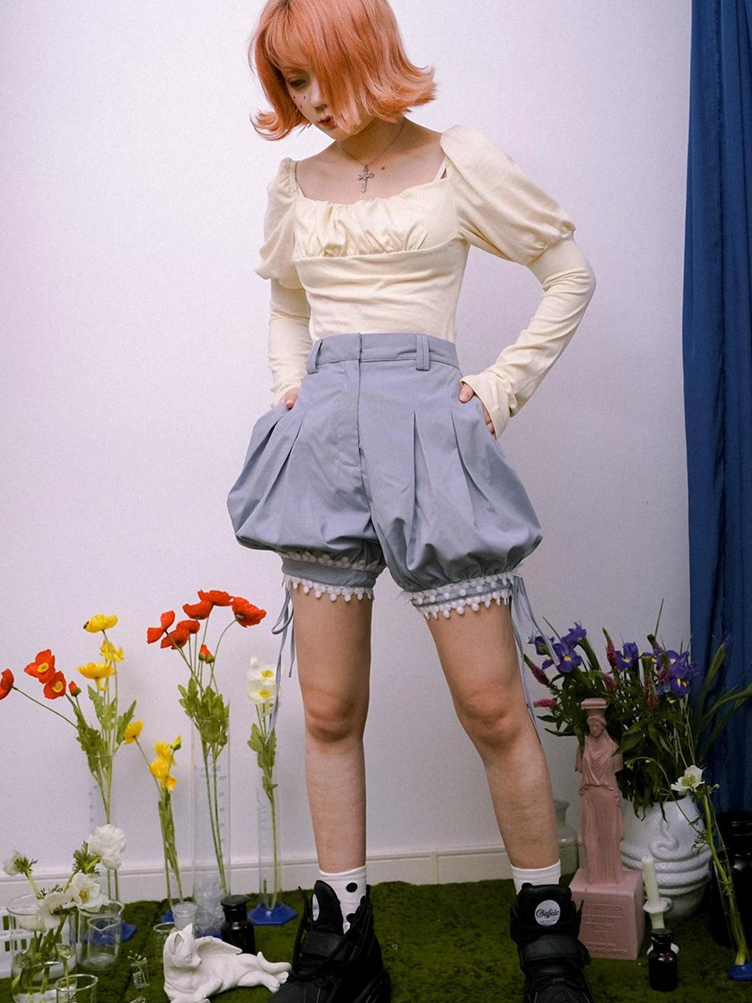 Lace Trim Bubble Shorts Day To Day Alchemy