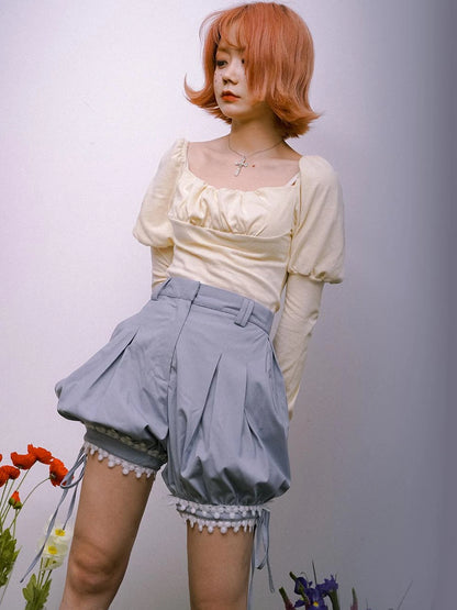 Lace Trim Bubble Shorts Day To Day Alchemy