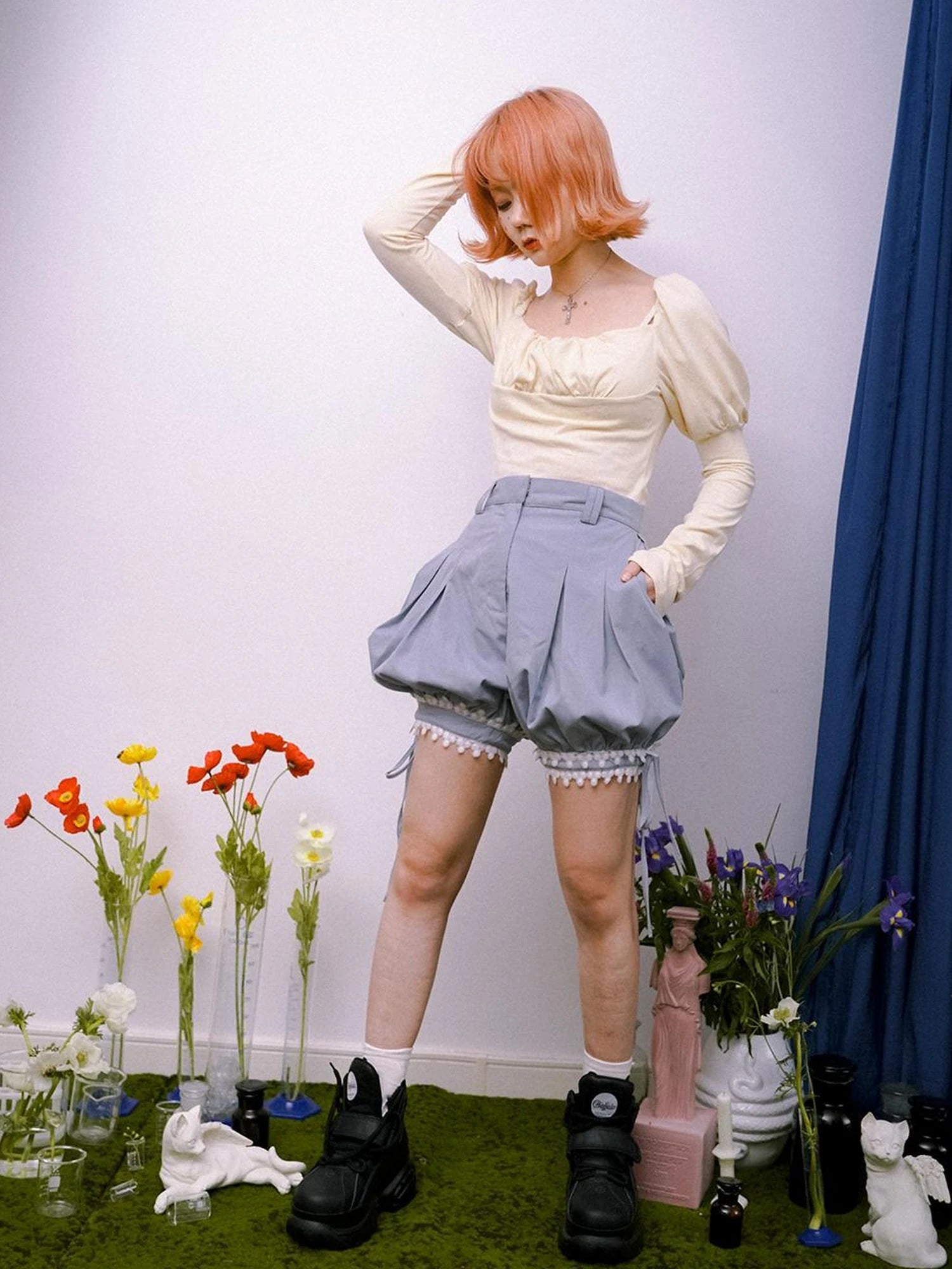 Lace Trim Bubble Shorts Day To Day Alchemy