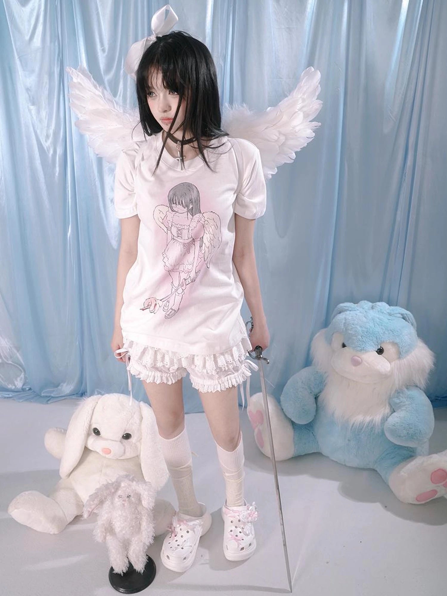 Lace Trim Cotton Ballet Shorts With Lining