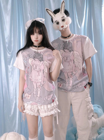 Lace Trim Cotton Ballet Shorts With Lining