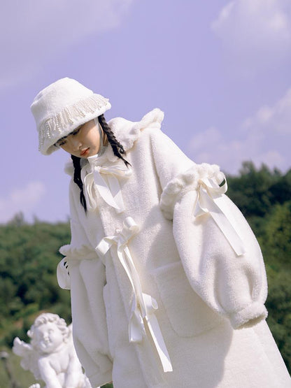 Daytoday Love Fear Rabbit Ear Bow Wool Coat