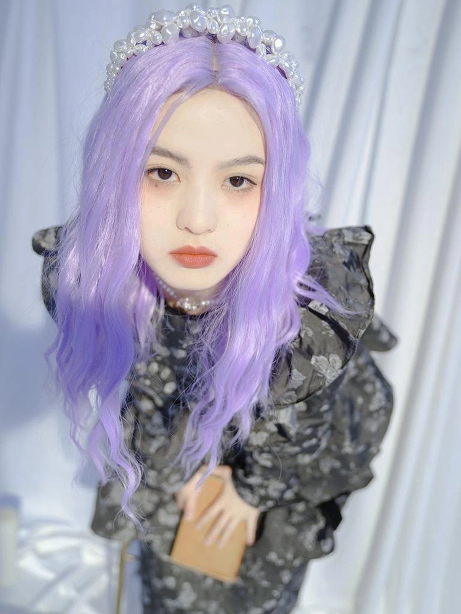 Love Is Horrible Butterfly Jacquard Lace Plaid Long Sleeve Dress