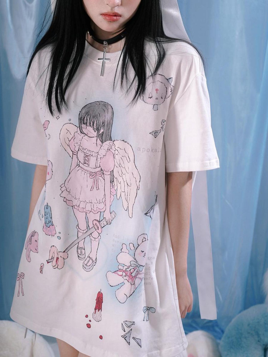 Daytoday Milky Hearts Angel Print T-Shirt