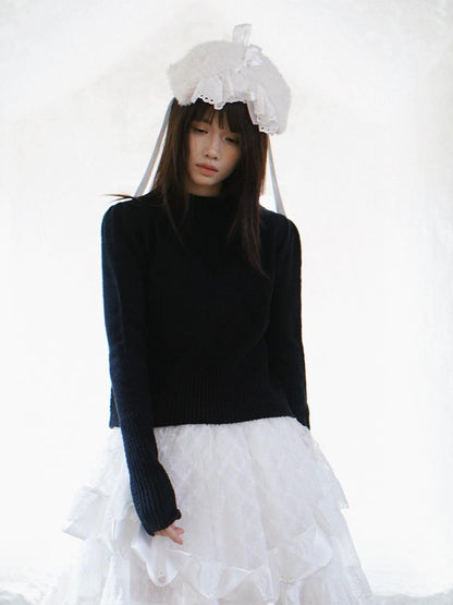 Daytoday Minimalist Straight Shoulder Round Neck Long Sleeve Women&