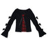 Daytoday_Polka_Dot_Red_Plaid_Patch_Fitted_Vneck_Button_Long_Sleeve_Printed_Women&