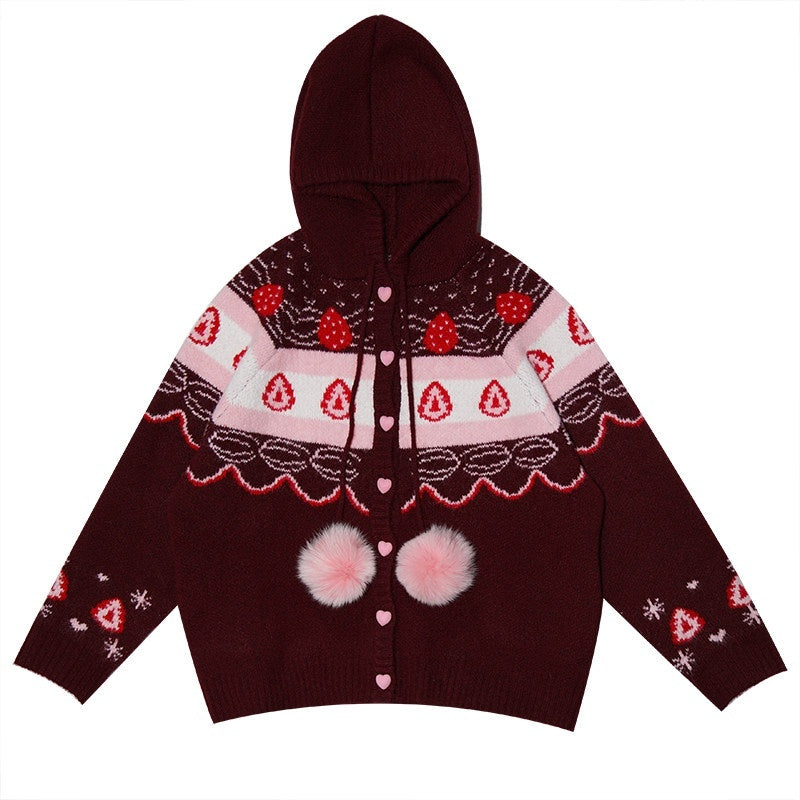 Daytoday_Red_Velvet_Strawberry_Cake_Fair_Isle_Pom_Pom_Hooded_Women&