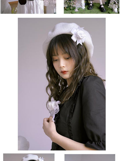 Daytoday Roses Ribbons Artist Beret