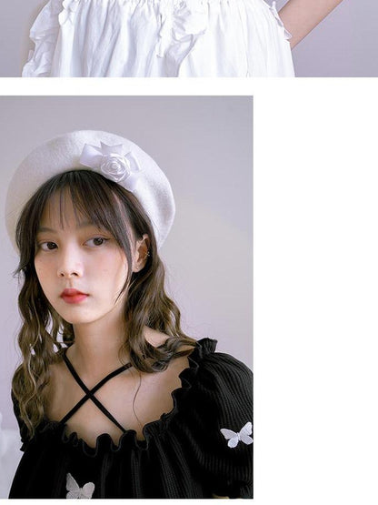 Daytoday Roses Ribbons Artist Beret