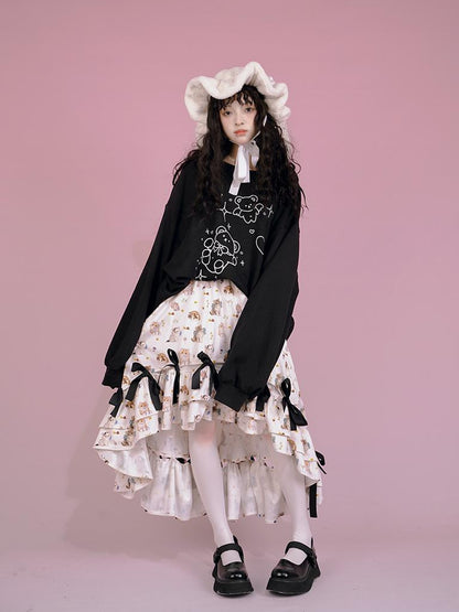 Snow Country Bow Knot A Line Skirt