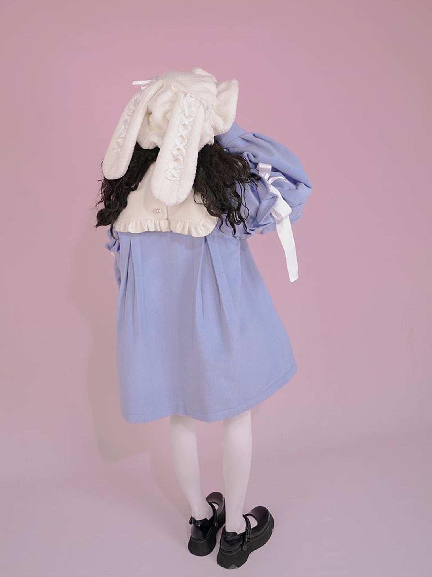 Daytoday Snow Country Girl Retro Bow Collar Wool Coat