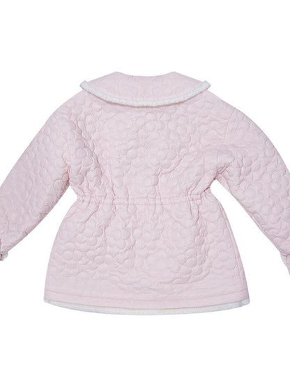 Daytoday Snowy Floral Puff Coat V Neck T Shirt Long Sleeve