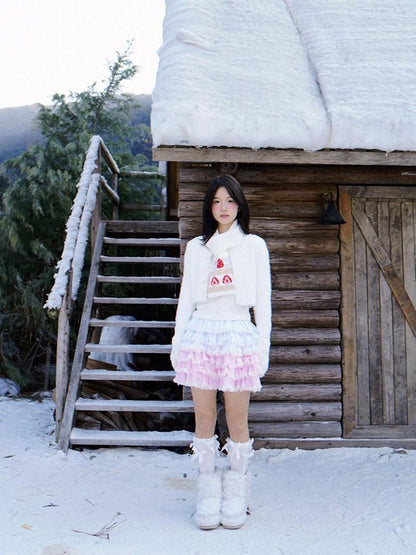 Daytoday Strawberry Cake Jacquard Knit Floral Women&