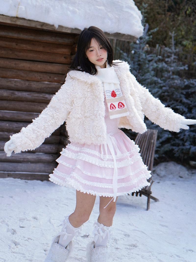 Daytoday Strawberry Cake Jacquard Knit Floral Women&