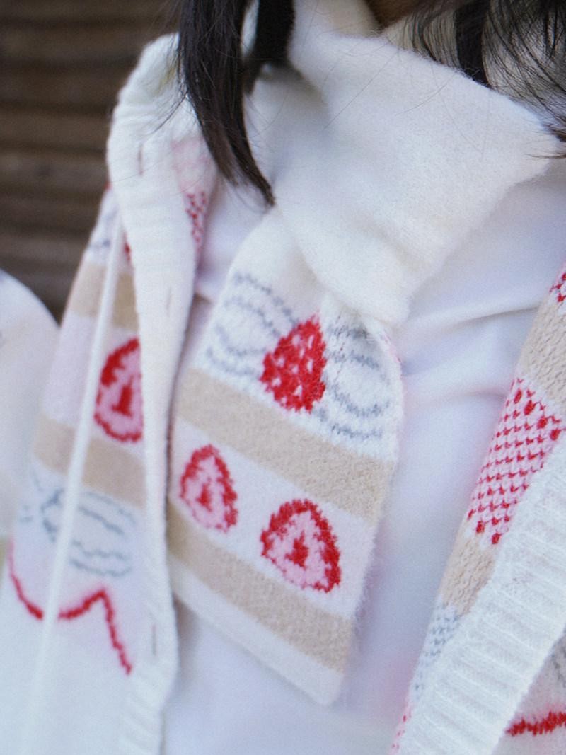 Daytoday Strawberry Cake Jacquard Knit Floral Women&