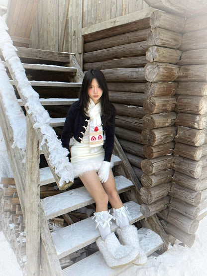 Daytoday Strawberry Cake Jacquard Knit Floral Women&