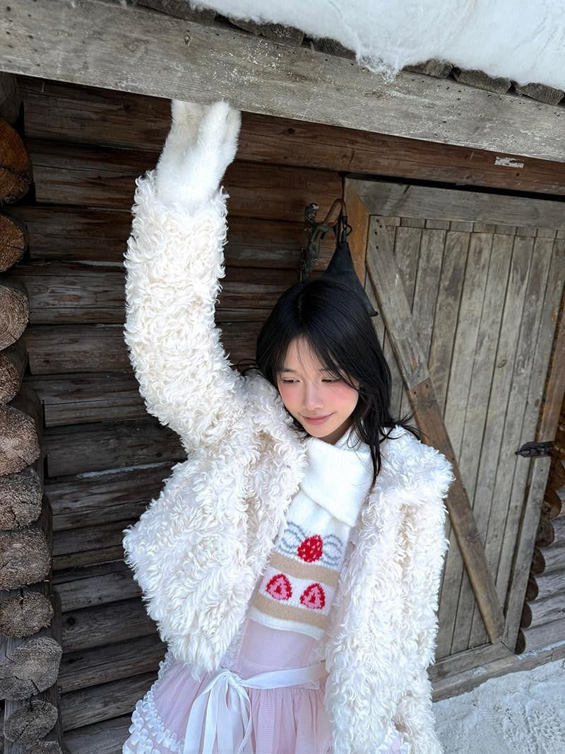 Daytoday Strawberry Cake Jacquard Knit Floral Women&