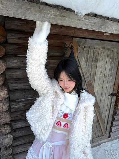 Daytoday Strawberry Cake Jacquard Knit Floral Women&