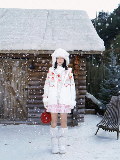 Daytoday Strawberry Cake Jacquard Knit Floral Women&