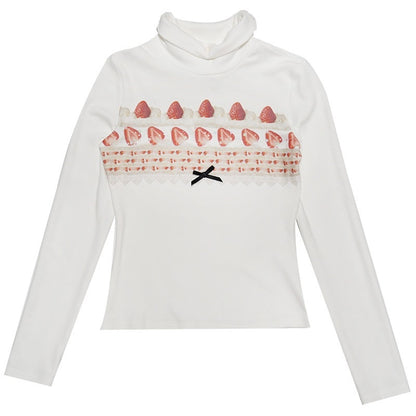 Daytoday_Strawberry_Cake_Print_High_Neck_Slim_Fit_Women&