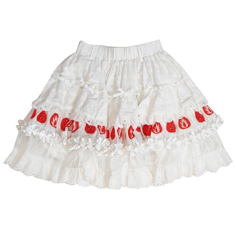 Daytoday_Strawberry_Cake_Print_Lace_Trim_Bow_Cotton_Women&