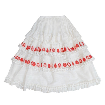 Daytoday_Strawberry_Cake_Print_Lace_Trim_Bow_Ruffle_Cotton_Women&