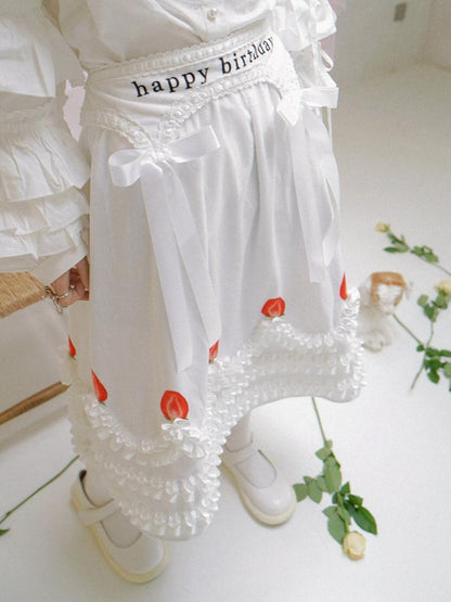 Daytoday Strawberry Print Elastic Waist Removable Straps Women&