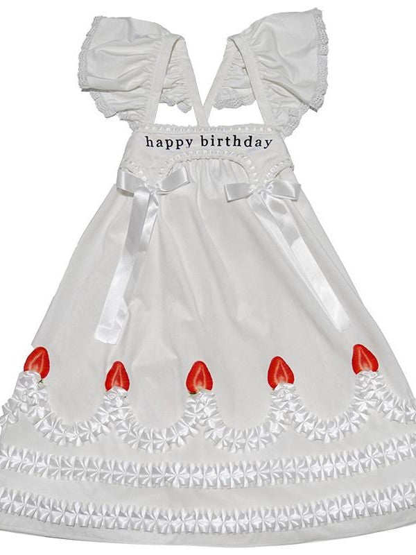 Daytoday Strawberry Print Elastic Waist Removable Straps Women&