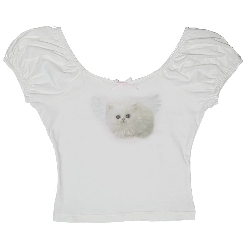 Daytoday_The_Cat_And_The_Angel_Cotton_Tee_V_Neck_T_Shirt_Long_Sleeve_MISSTT