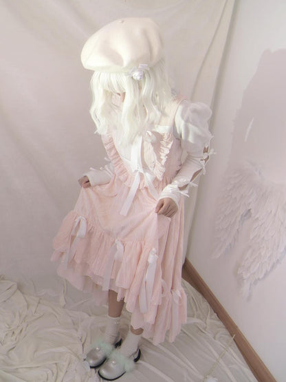 Daytoday Velvet Bow Plaid Christmas Vest Long Dress