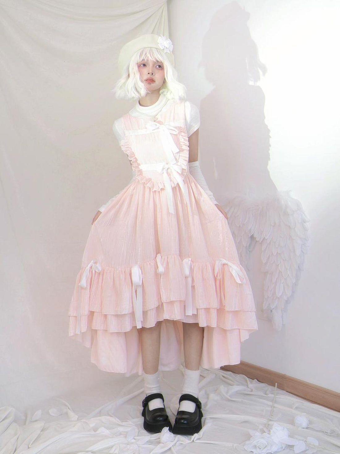 Daytoday Velvet Bow Plaid Christmas Vest Long Dress