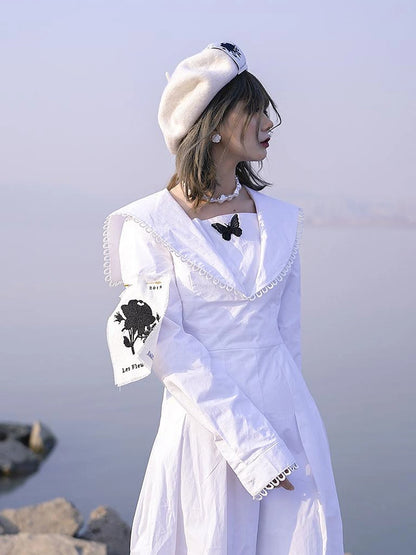 Vintage Eye Flower Embroidery Brooch