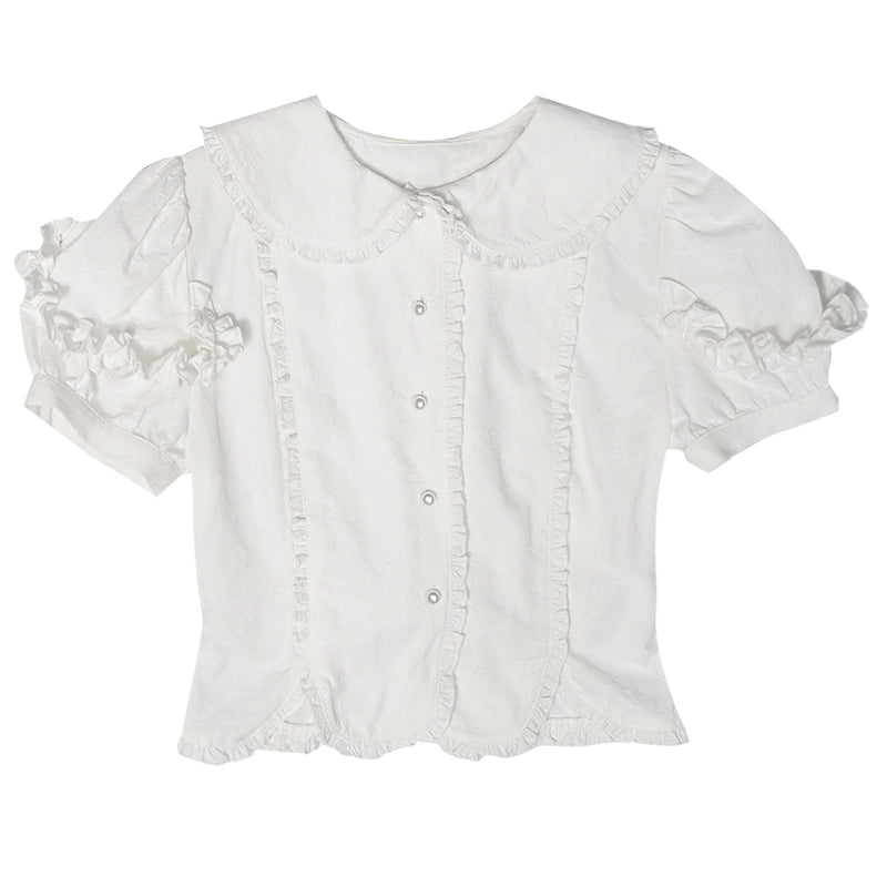 Daytoday_Vintage_Floral_Petal_Waist_Bubble_Sleeve_Shirt_MISSTT