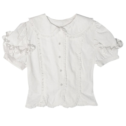 Daytoday_Vintage_Floral_Petal_Waist_Bubble_Sleeve_Shirt_MISSTT