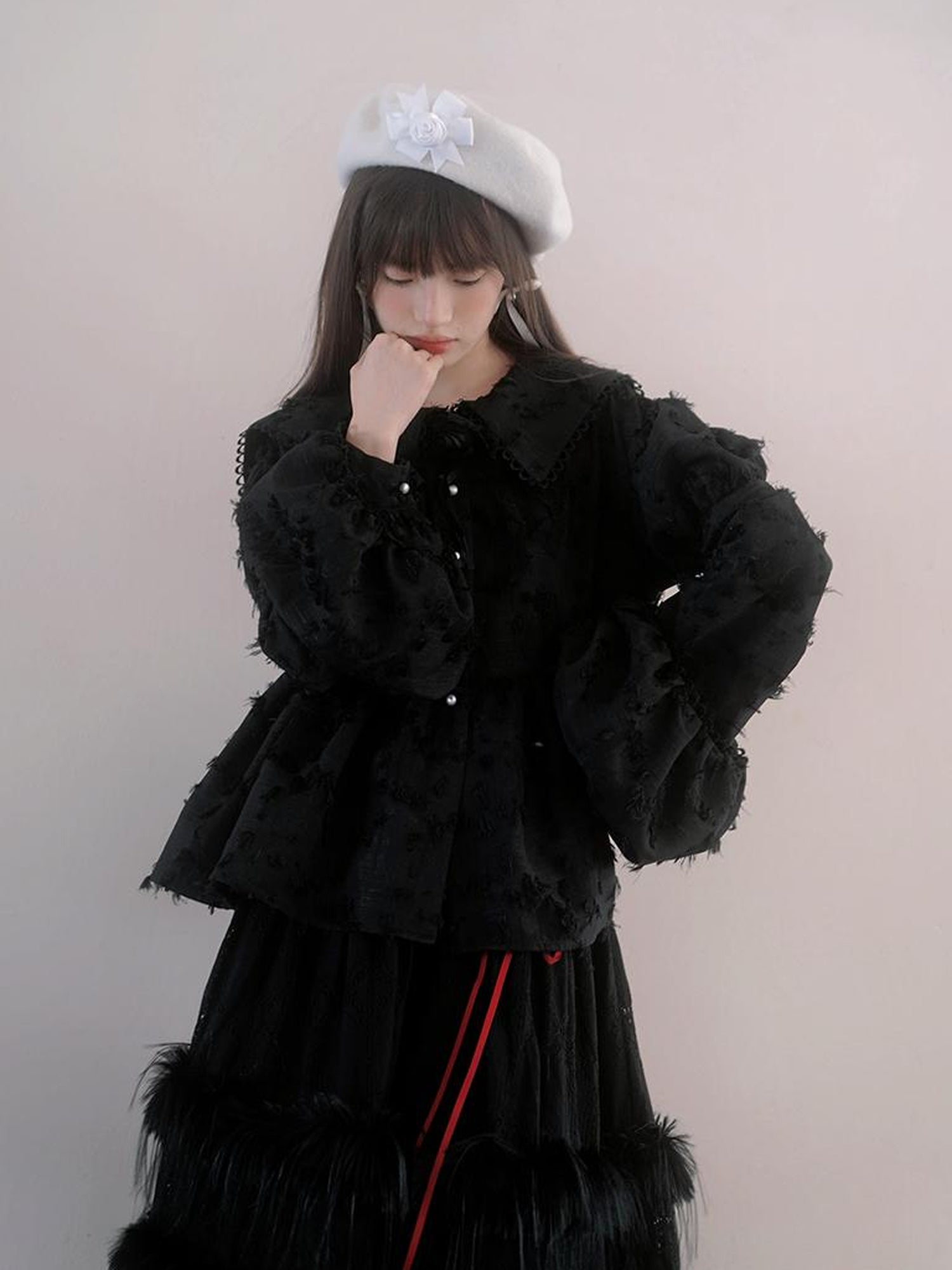 Daytoday Vintage Lace Puff Sleeve Blouse Oversized Fit