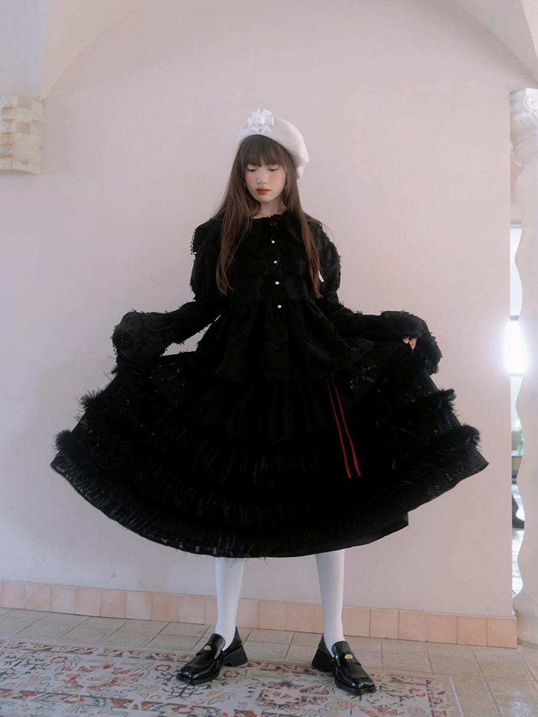 Daytoday Vintage Lace Puff Sleeve Blouse Oversized Fit