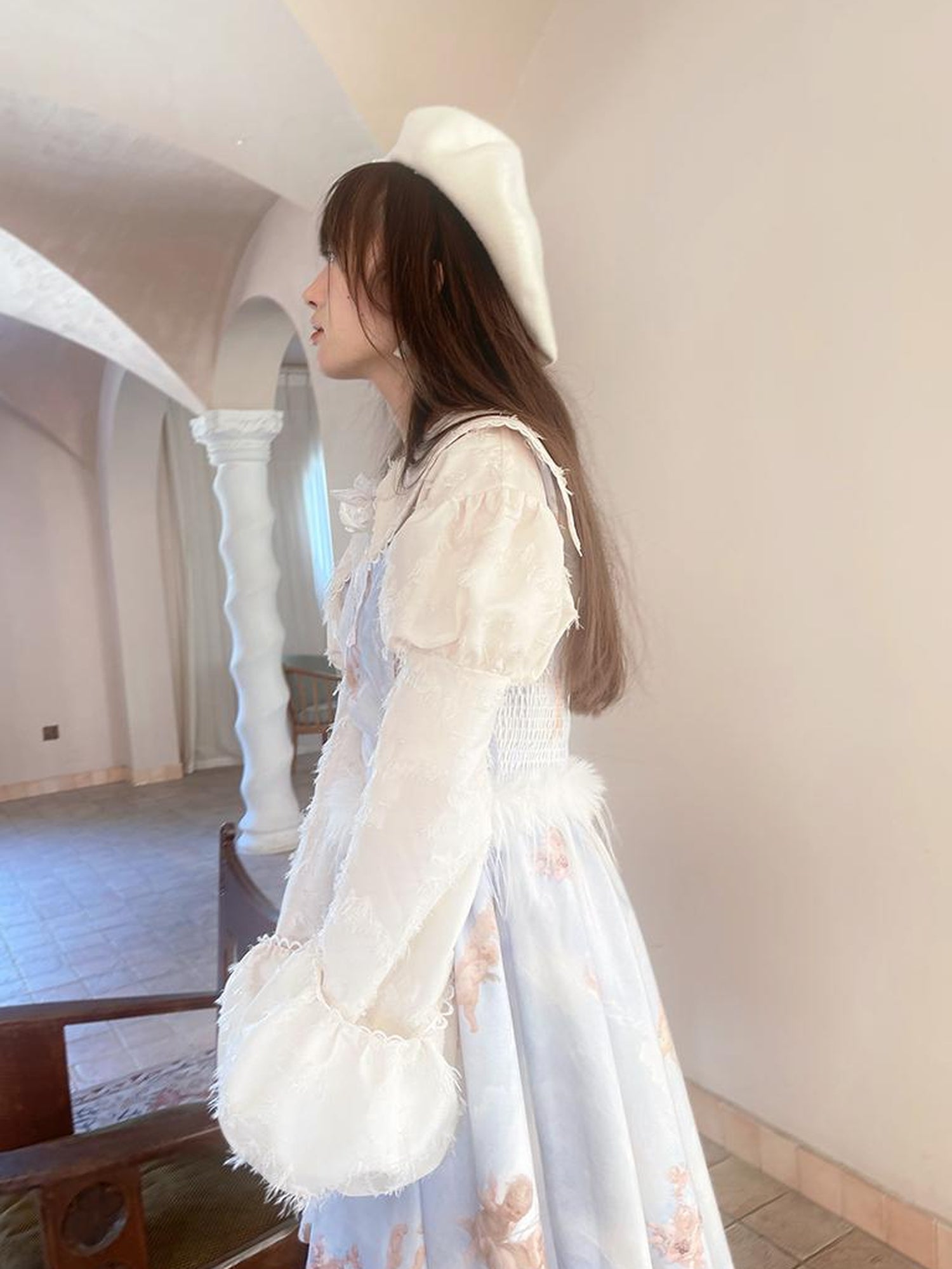 Daytoday Vintage Lace Puff Sleeve Blouse Oversized Fit