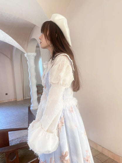 Daytoday Vintage Lace Puff Sleeve Blouse Oversized Fit