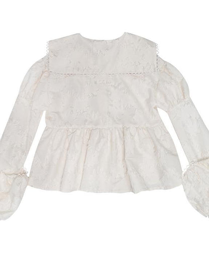 Daytoday Vintage Lace Puff Sleeve Blouse Oversized Fit