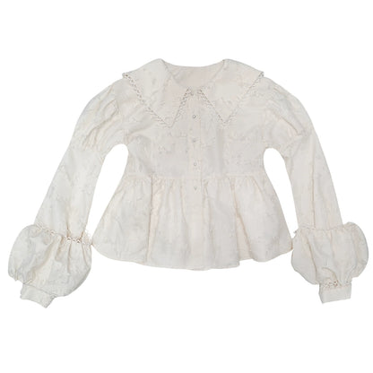 Daytoday_Vintage_Lace_Puff_Sleeve_Blouse_Oversized_Fit_MISSTT