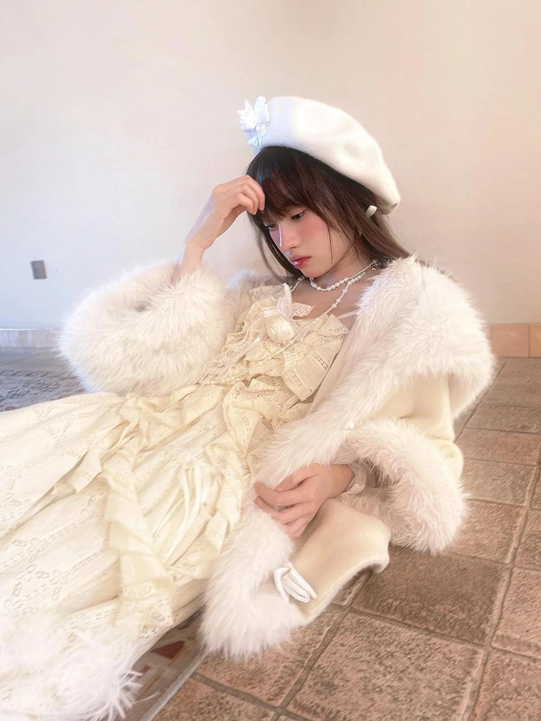 Vintage Plush Patchwork Loose Hooded Coat