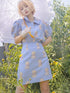 Daytoday Vintage Porcelain Doll Floral Print Midi Skirt
