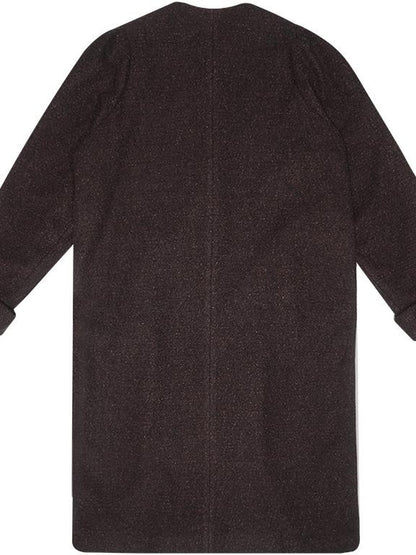 Daytoday Vintage Puff Sleeve Long Coat With Quilted Warmth