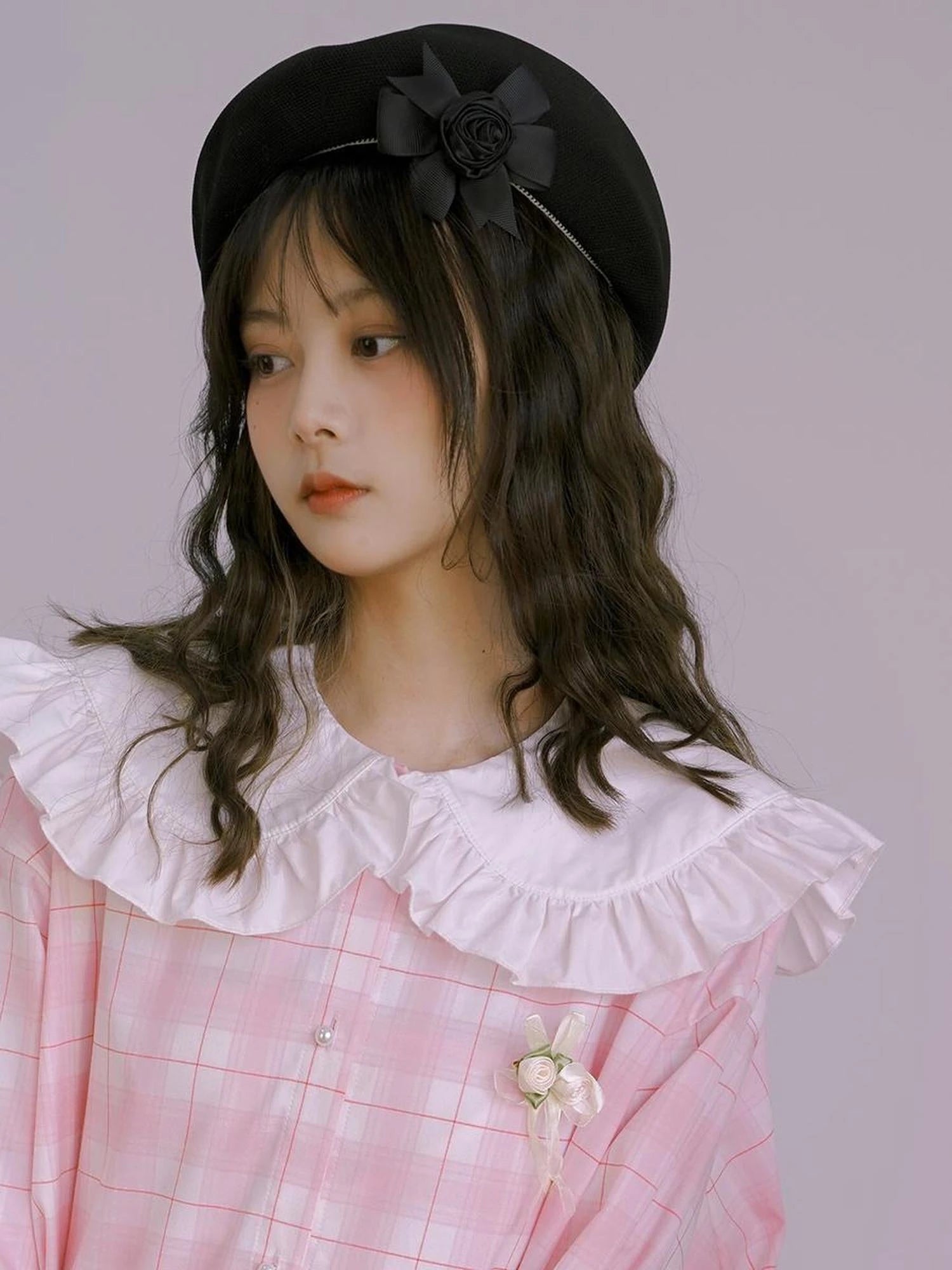 Vintage Rose Lace Bow Brooch