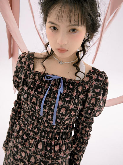 Daytoday Vintage Velvet Top With Pink Plaid Print