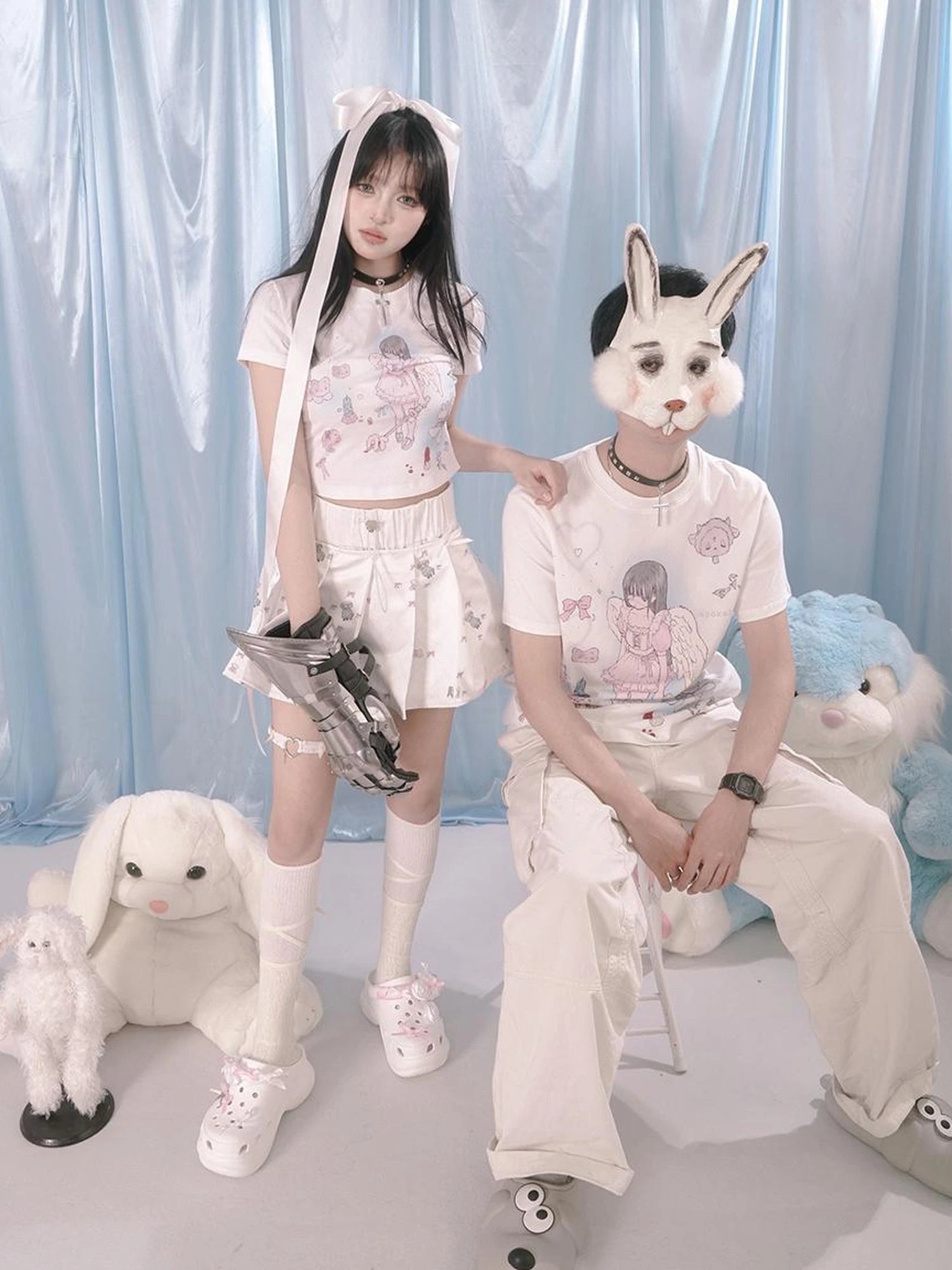 Youth Angel Print Fitted Tee